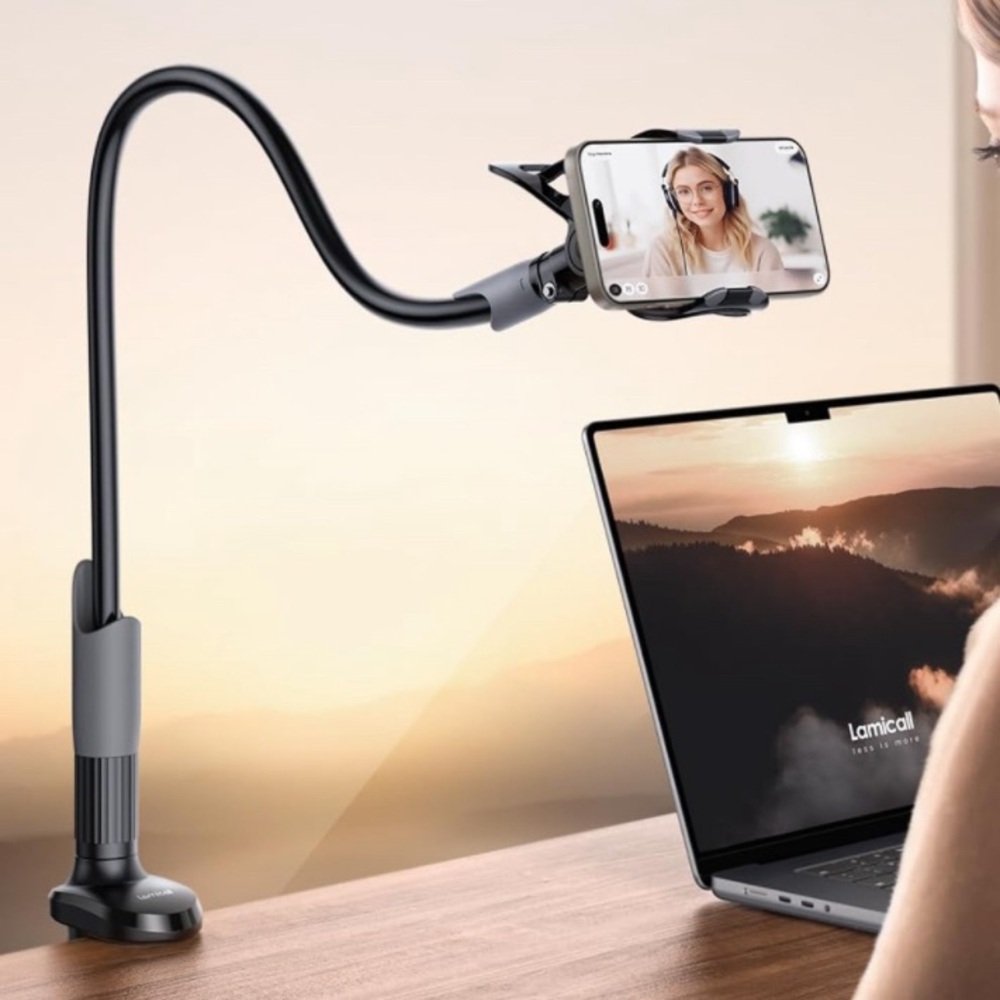 NEW Gooseneck Phone Holder with Clamp for Desk